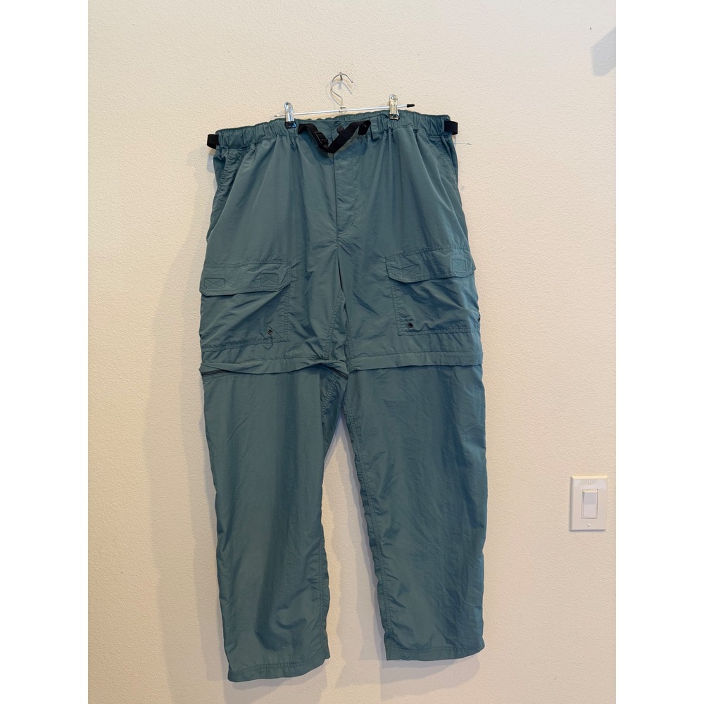 REI Mens XXL Convertible Cargo Hiking Pants Zip Off Shorts Teal Blue Green